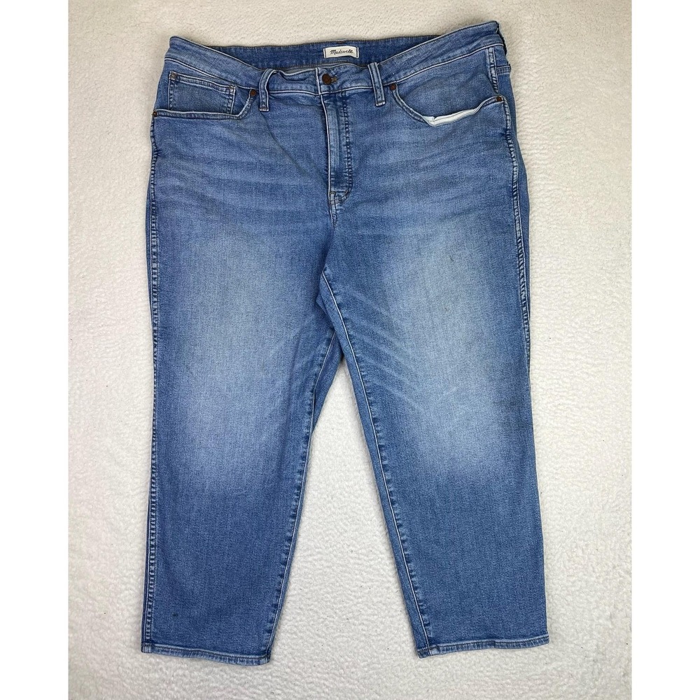 Madewell Stovepipe Crop Jeans Womens 24W Blue Medium Wash High Rise Denim
